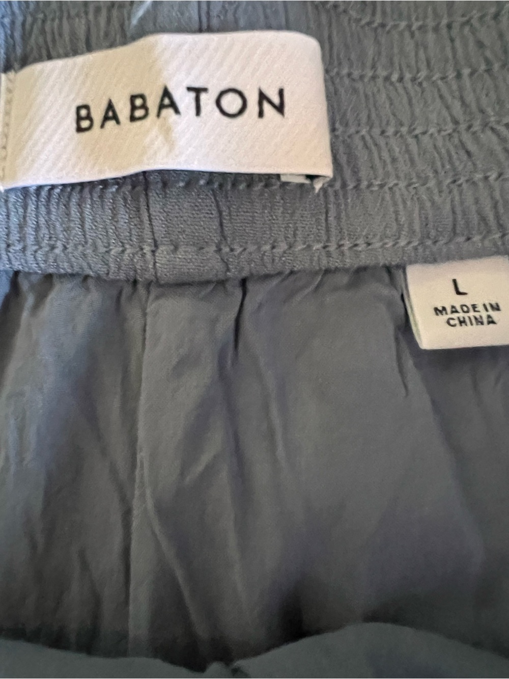 Babaton Light Blue Wide-Leg elastic waist casual pants Sz L excellent condition - Picture 9 of 10